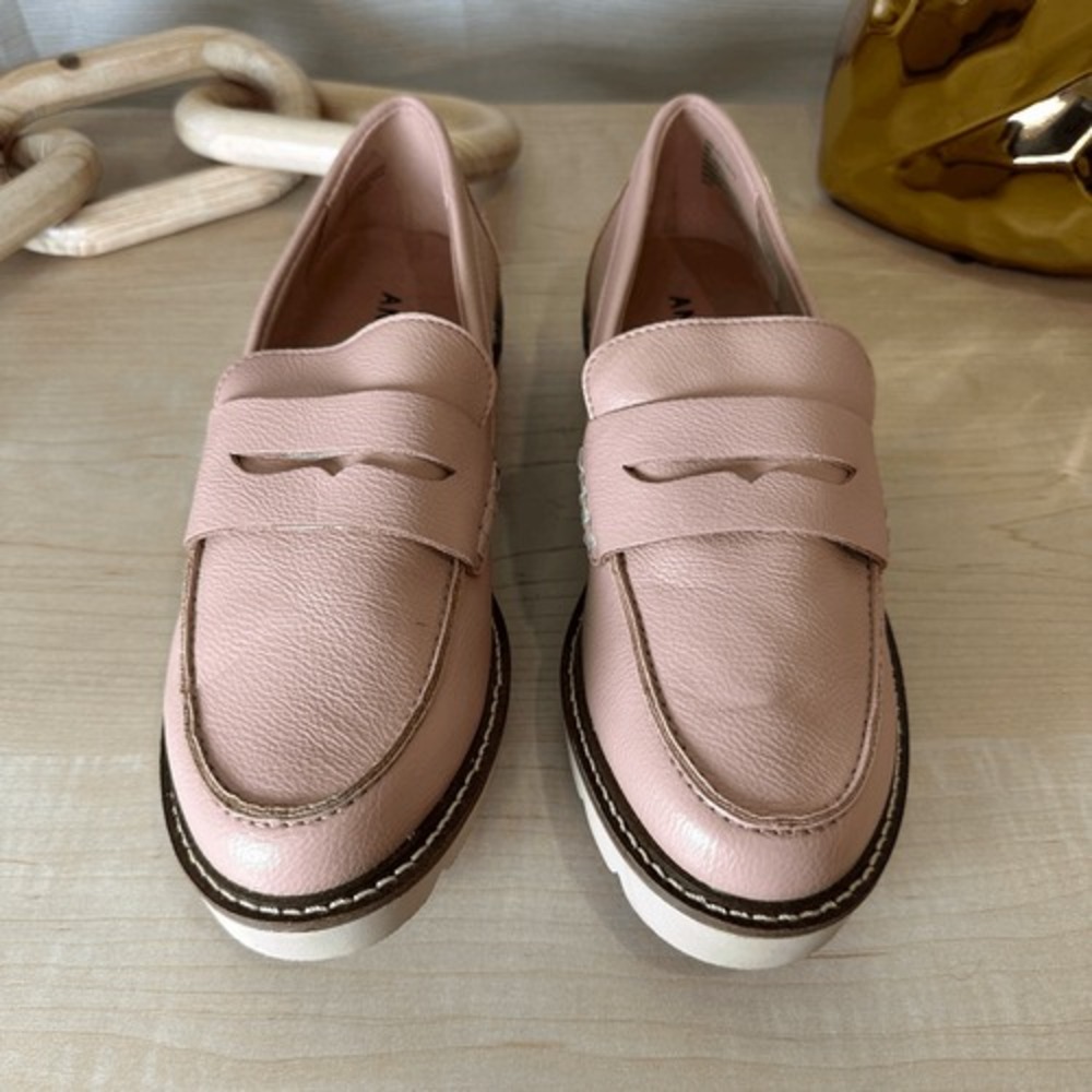 ANNE KLEIN Akelia Penny Loafers Pink Lug Sole Platform ELIA01F9 Size 6M - Picture 5 of 8